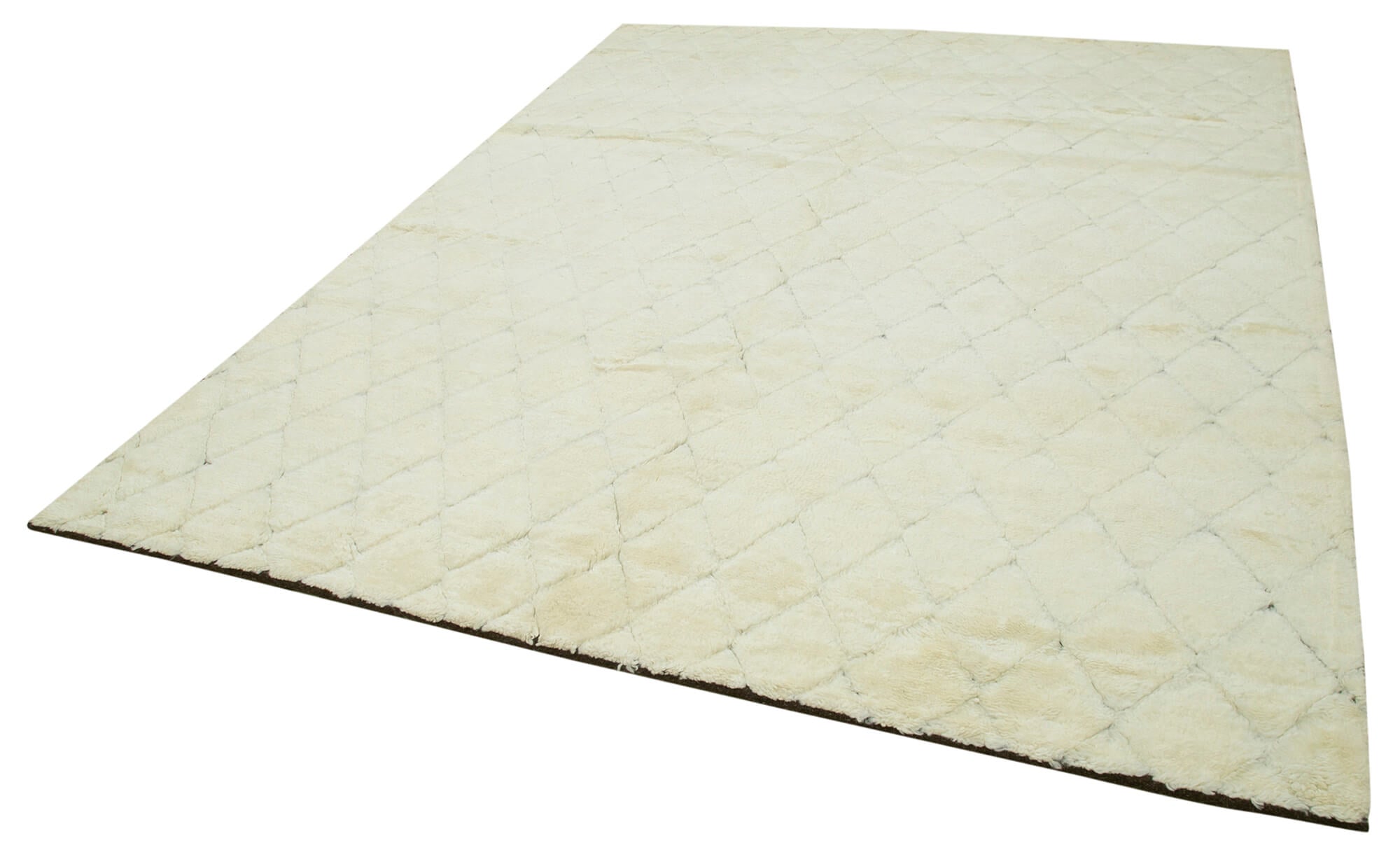 Handmade Wool Cotton Rug – Beige Geometric Area Rug | Vintage Turkish Carpet 7'10''x9'10''