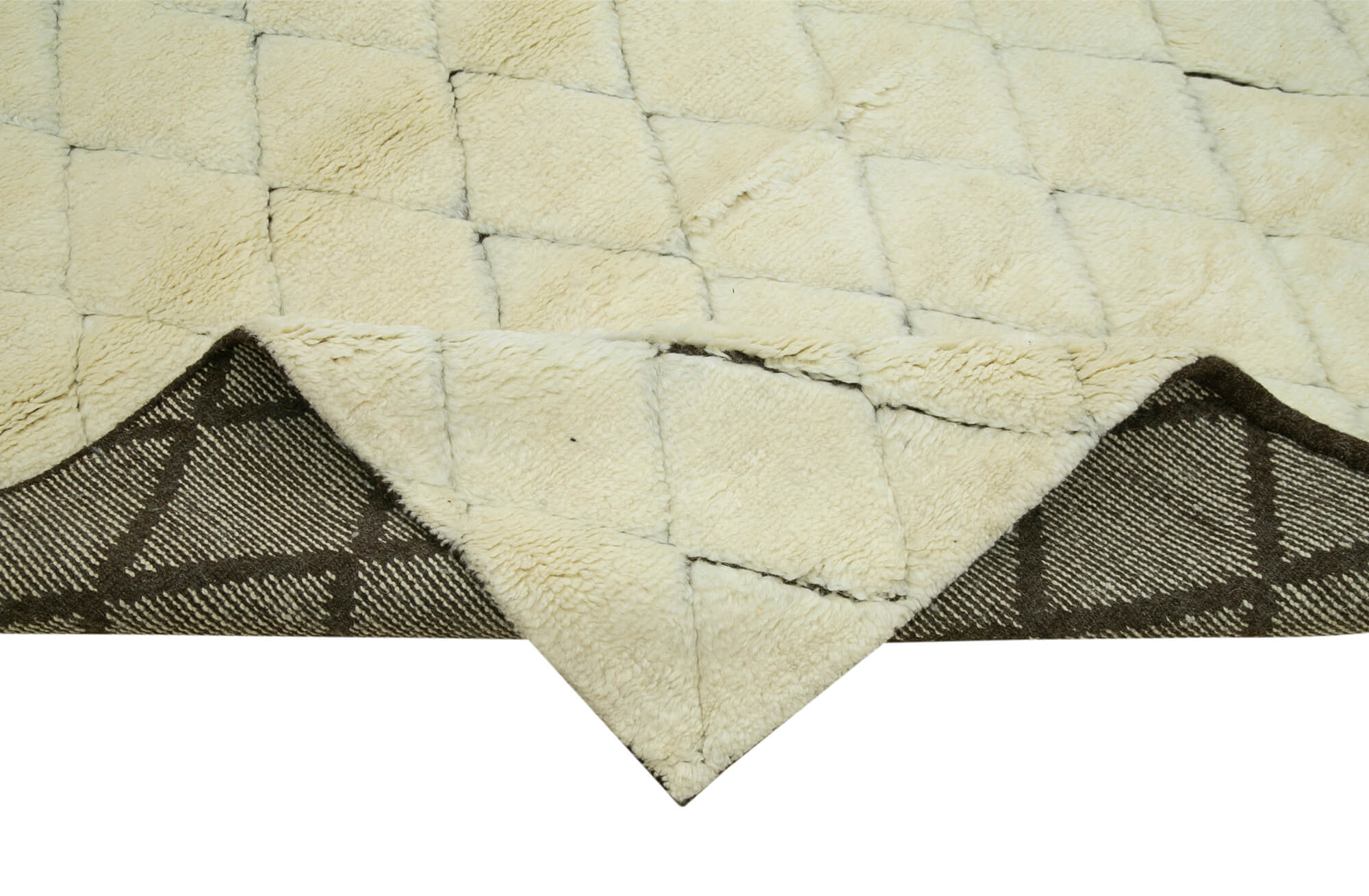 Handmade Wool Cotton Rug – Beige Geometric Area Rug | Vintage Turkish Carpet 7'10''x9'10''