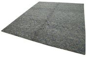 Handmade Wool Cotton Rug | Turkish Handmade Carpet – Grey Geometric Carpet 8'x10'