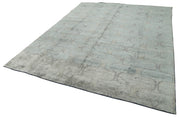 Handmade Wool Cotton Rug - Grey Geometric Area Rug | Vintage Turkish Carpet