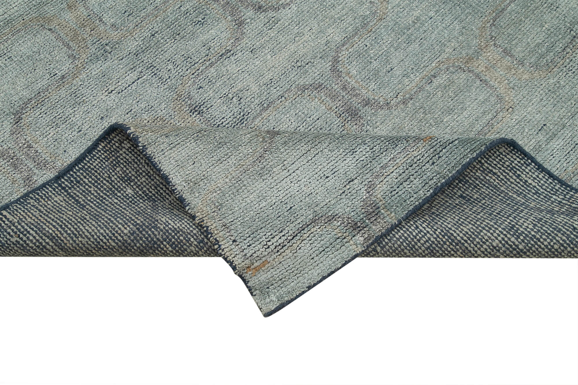 Handmade Wool Cotton Rug - Grey Geometric Area Rug | Vintage Turkish Carpet