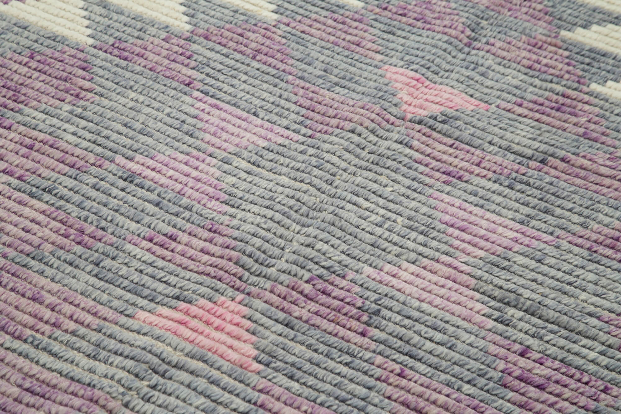 Handmade Wool Cotton Rug – Purpleocco White Geometric Area Rug 5x8 Bohemian Style