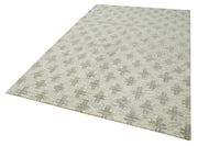Handmade Wool Cotton Rug - Beige Geometric Turkish Hand Knotted Carpet 6'x9'