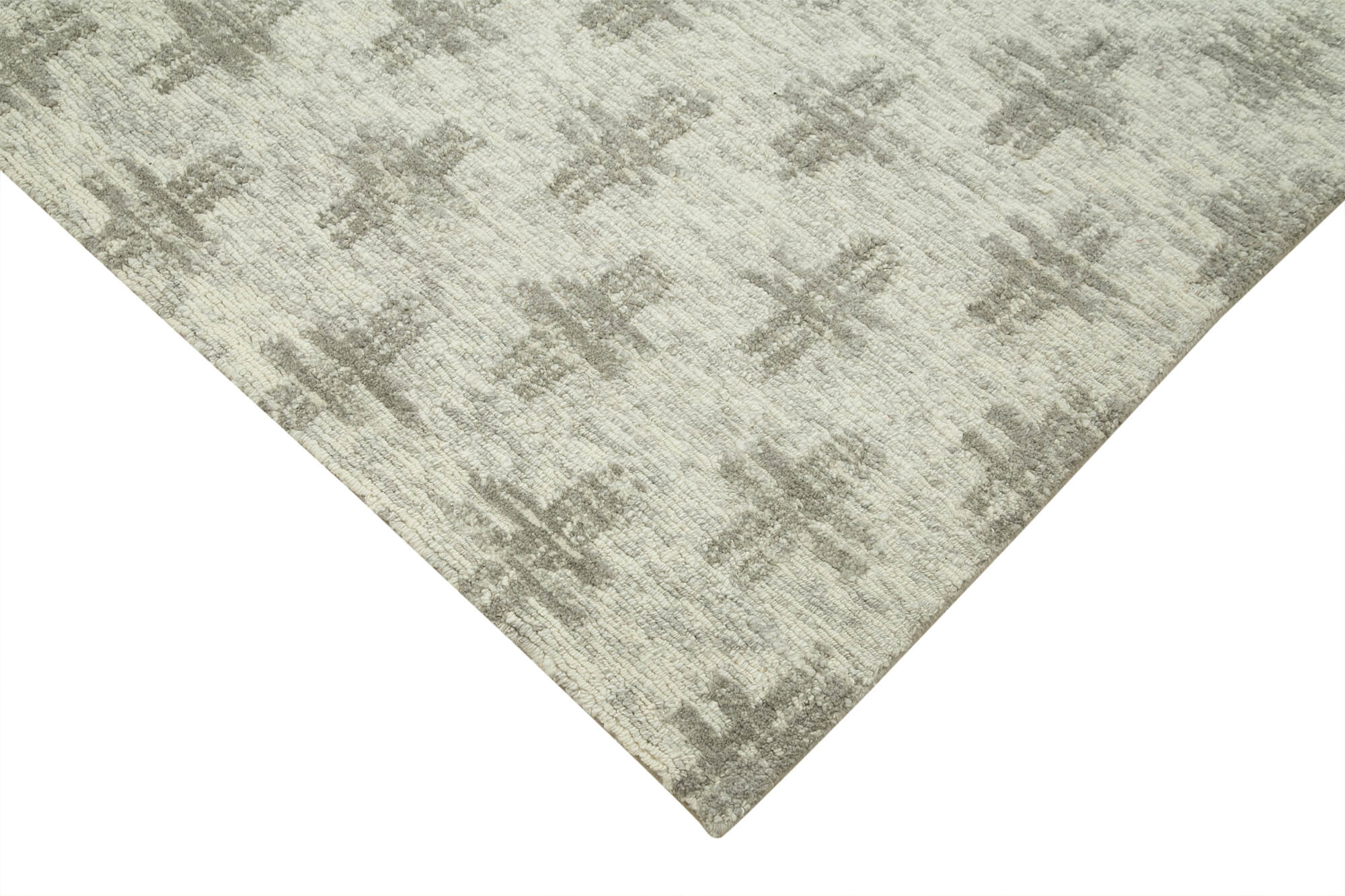 Handmade Wool Cotton Rug - Beige Geometric Turkish Hand Knotted Carpet 6'x9'