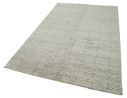 Handmade Wool Cotton Rug - Grey Geometric Area Rug | Durable Turkish Wool Carpet