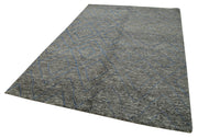 Handmade Wool Cotton Rug – Grey Geometric Wool Cotton Area Rug 6'x9' | Vintage Turkish Carpet