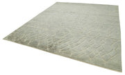 Handmade Wool Cotton Rug – Grey Geometric Area Rug | Durable Turkish Vintage Carpet