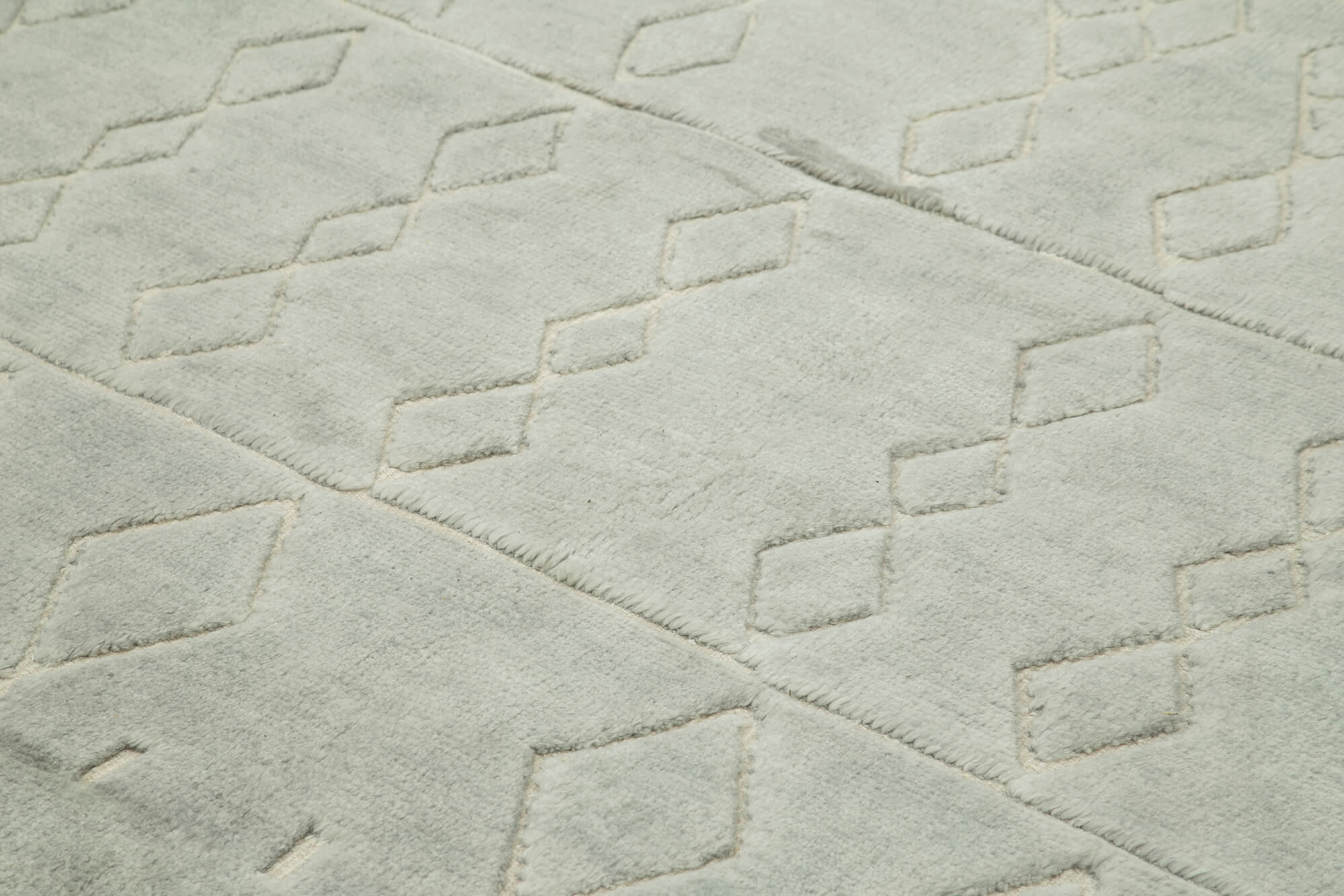 Handmade Wool Cotton Rug – Grey Geometric Area Rug | Durable Turkish Vintage Carpet