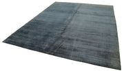 Handmade Wool Cotton Rug – Blue Geometric 8x10 Feet Durable Handmade Carpet