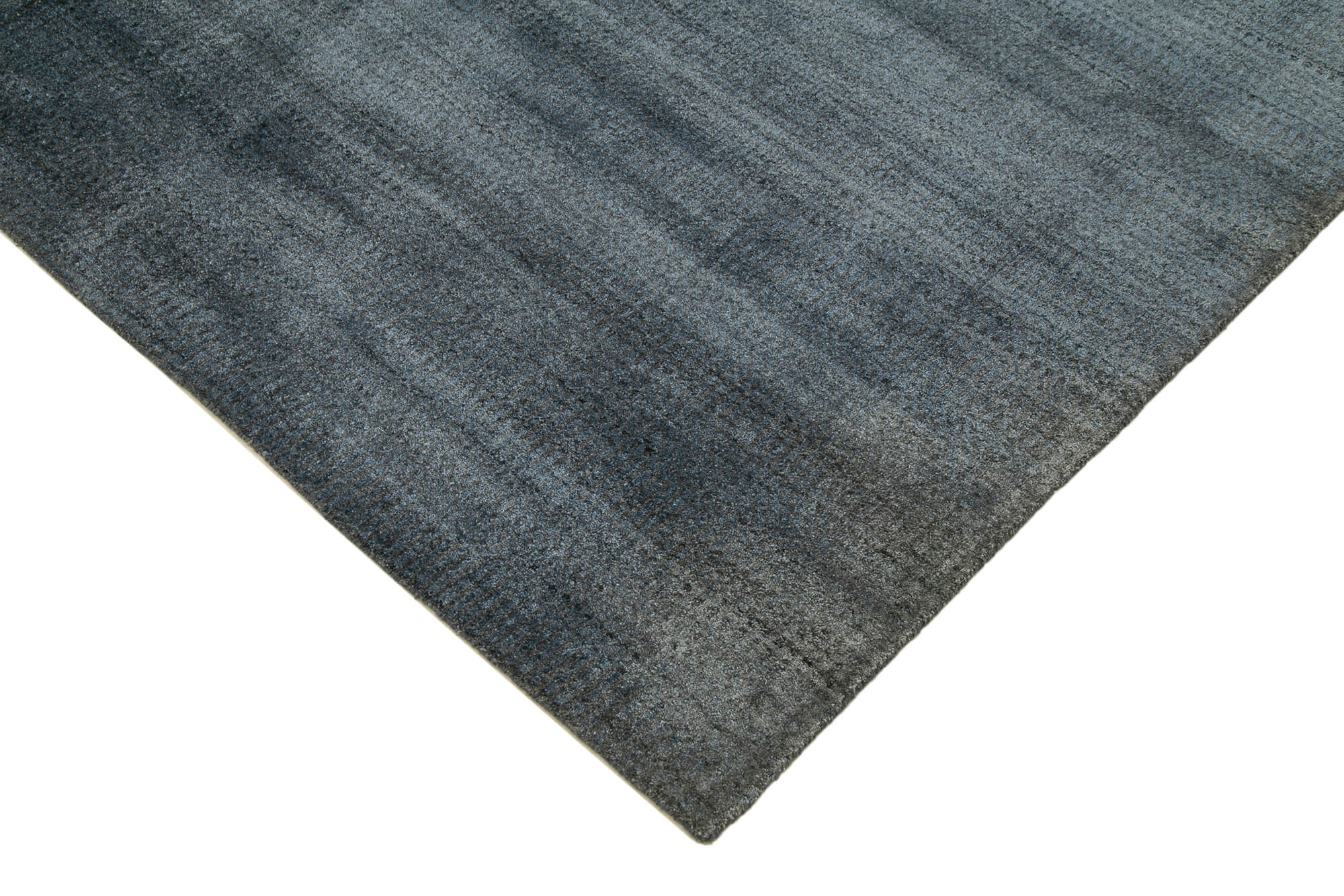 Handmade Wool Cotton Rug – Blue Geometric 8x10 Feet Durable Handmade Carpet