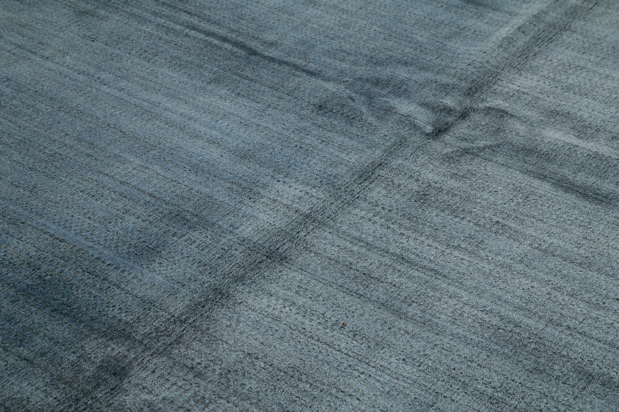 Handmade Wool Cotton Rug – Blue Geometric 8x10 Feet Durable Handmade Carpet