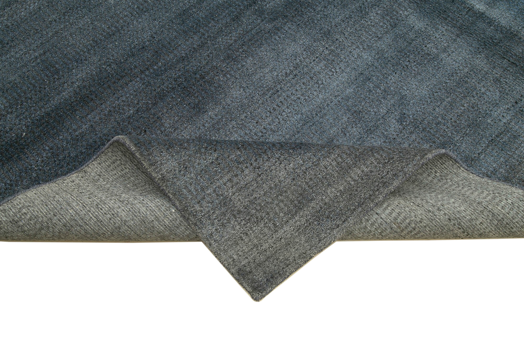 Handmade Wool Cotton Rug – Blue Geometric 8x10 Feet Durable Handmade Carpet