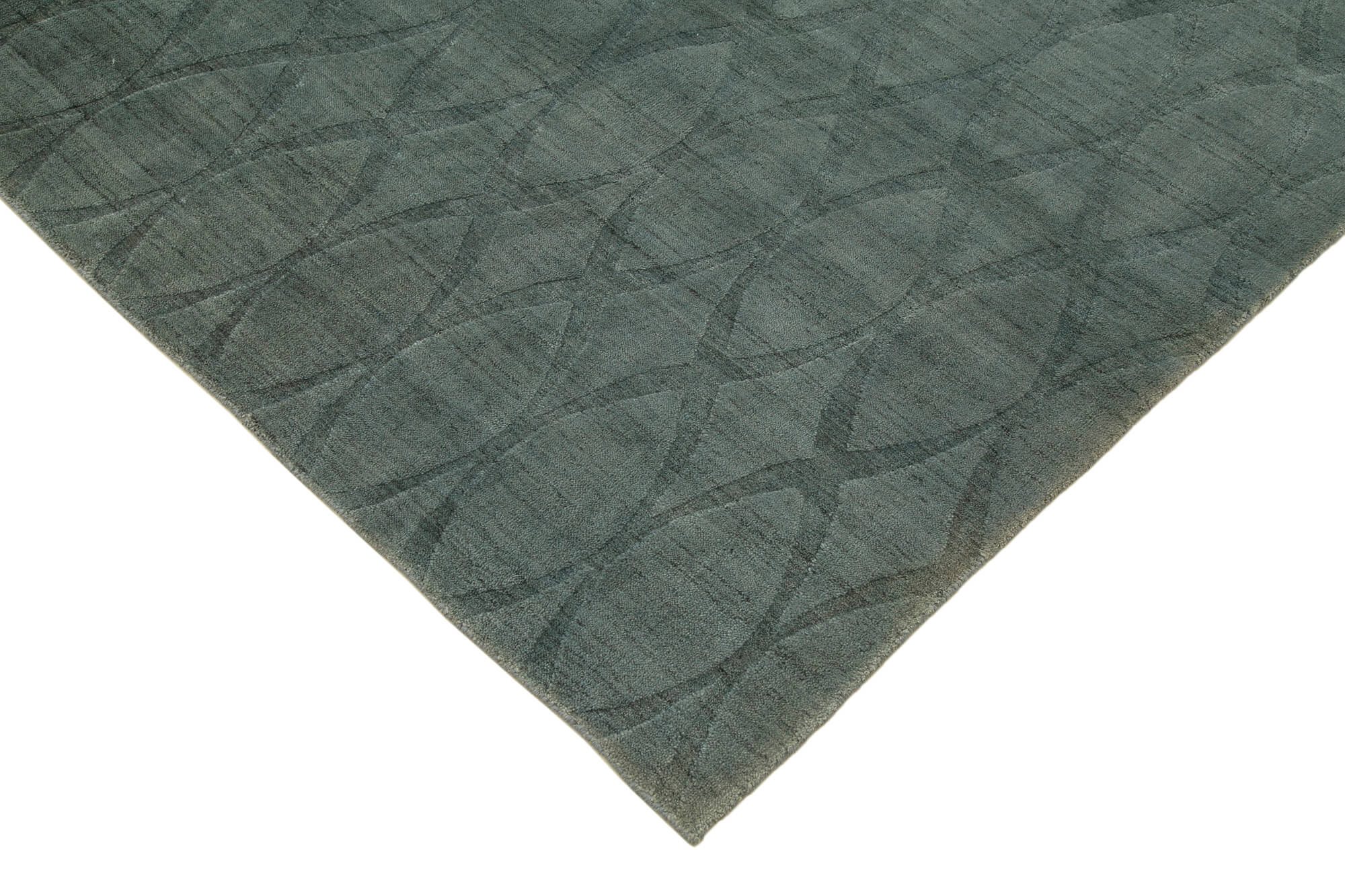 Handmade Wool Cotton Rug - Blue Geometric 8x10 Feet Area Rug by Agacan