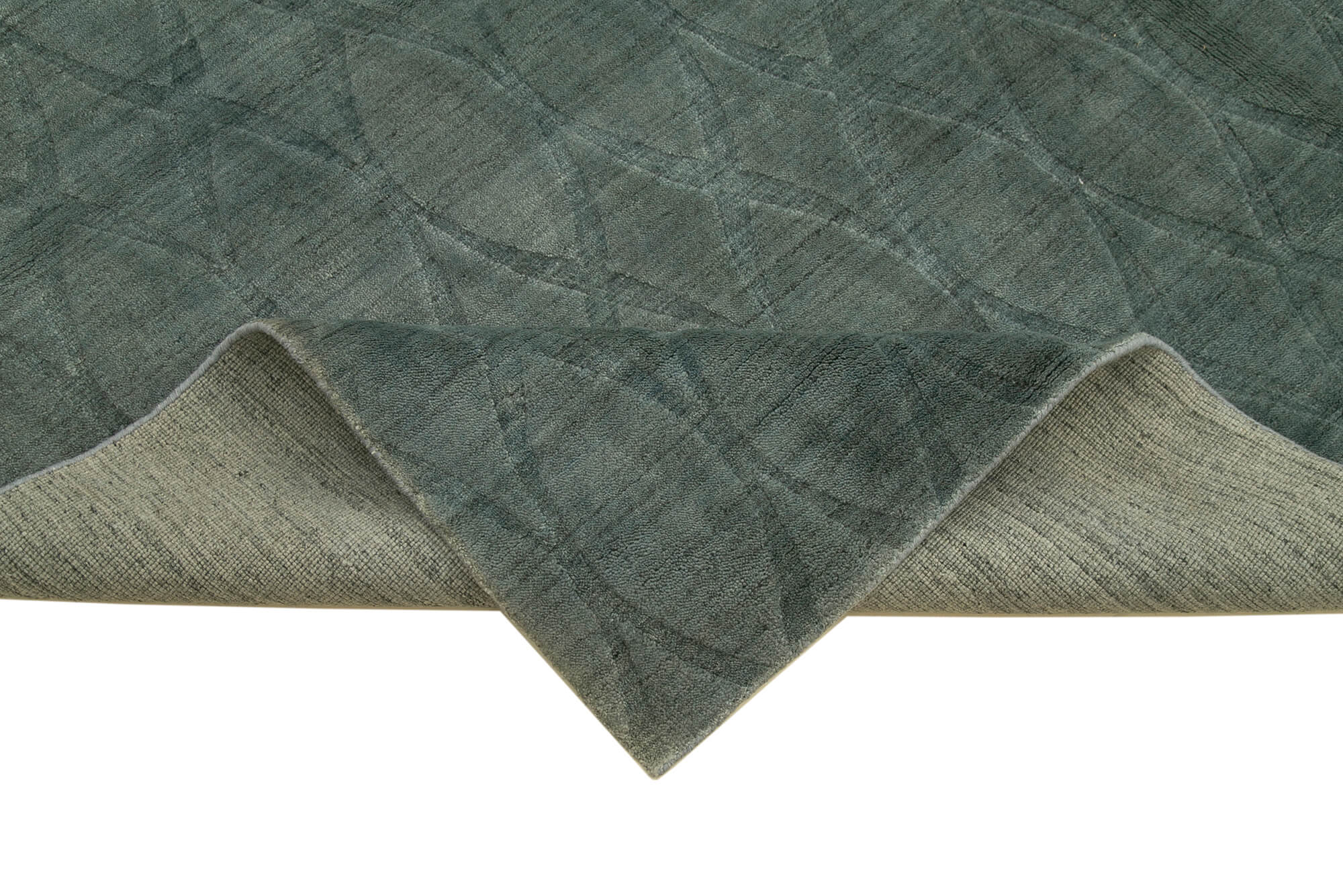 Handmade Wool Cotton Rug - Blue Geometric 8x10 Feet Area Rug by Agacan