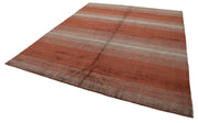 Handmade Wool Cotton Rug - Red Geometric Area Rug 8'0" x 10'0" by Agacan