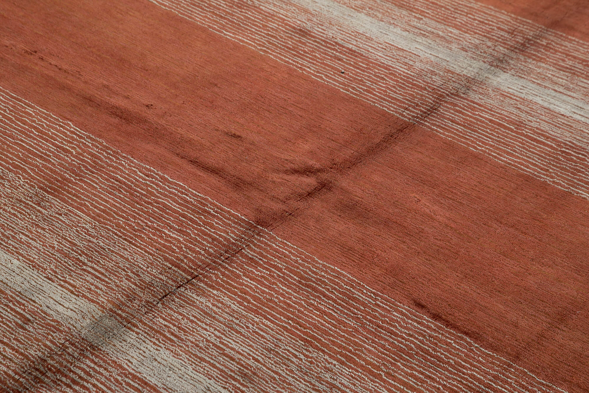 Handmade Wool Cotton Rug - Red Geometric Area Rug 8'0" x 10'0" by Agacan