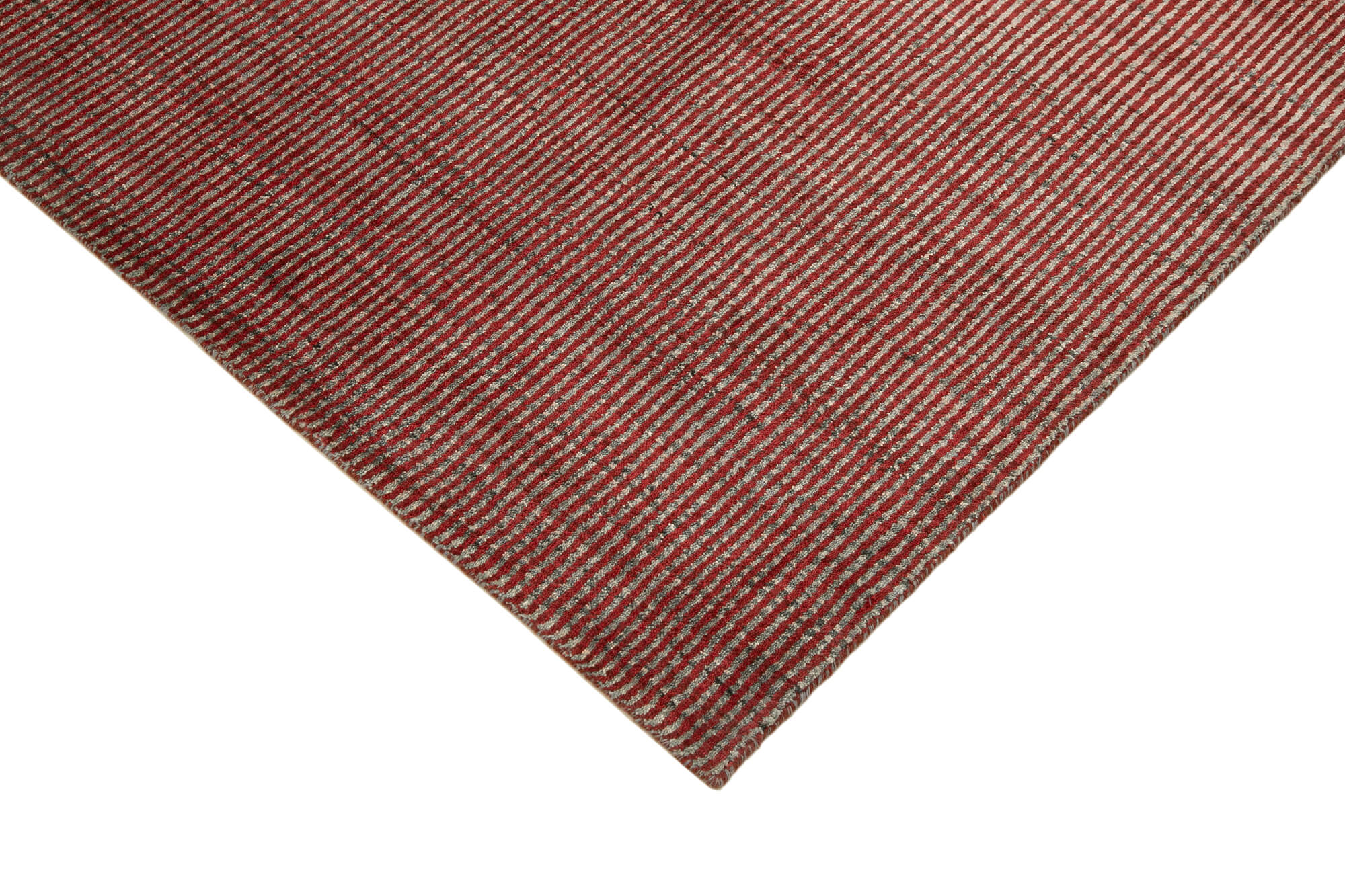 Handmade Wool Cotton Rug – Red Geometric Pattern Carpet | Vintage Area Rug 8'x10'