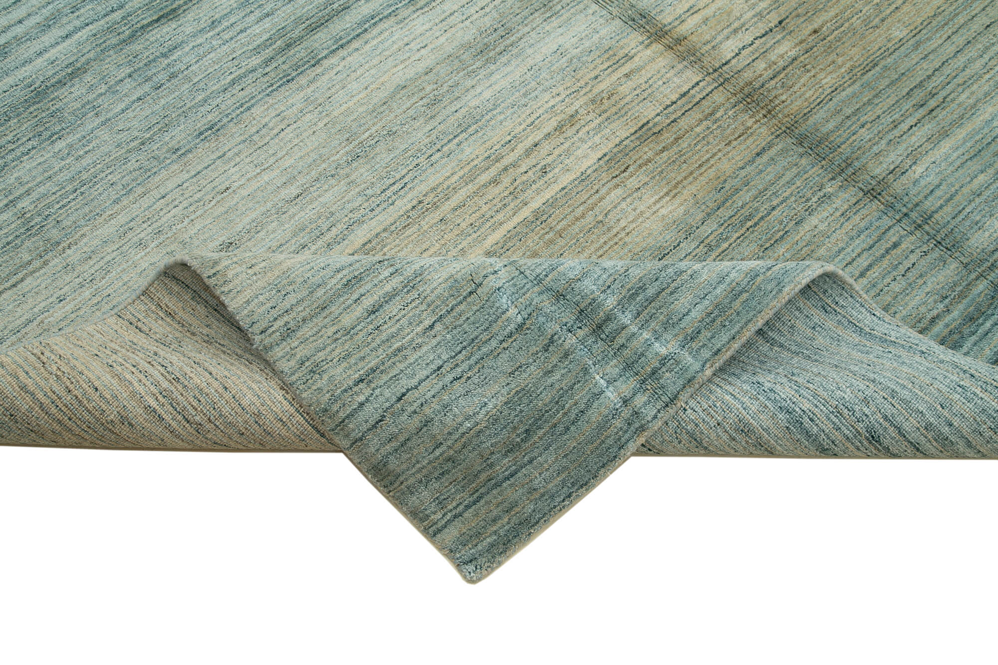 Handmade Wool Cotton Rug - Green Geometric Pattern | Durable Living Room Area Floor Covering