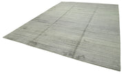 Handmade Wool Cotton Rug - Grey Geometric Pattern | Large 10x14 Wool Rug