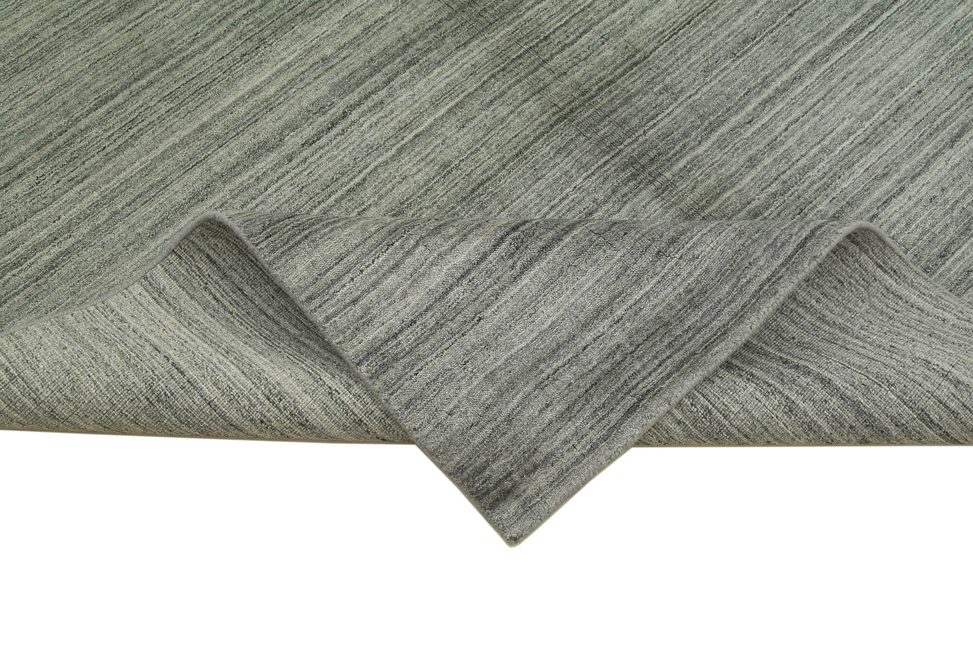 Handmade Wool Cotton Rug - Grey Geometric Pattern | Large 10x14 Wool Rug