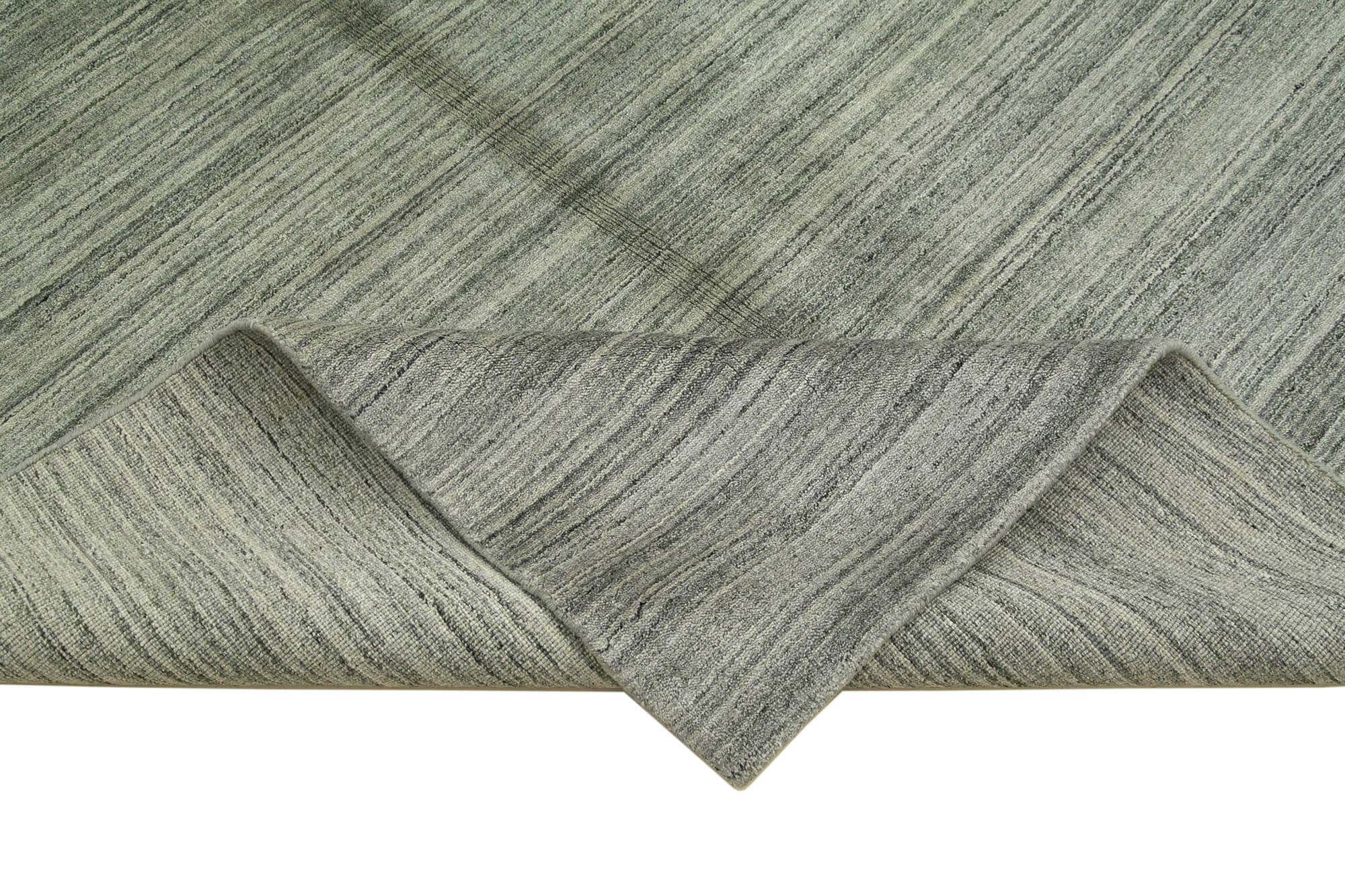 Handmade Wool Cotton Rug - Grey Geometric Pattern | Large 10x13 Area Rug