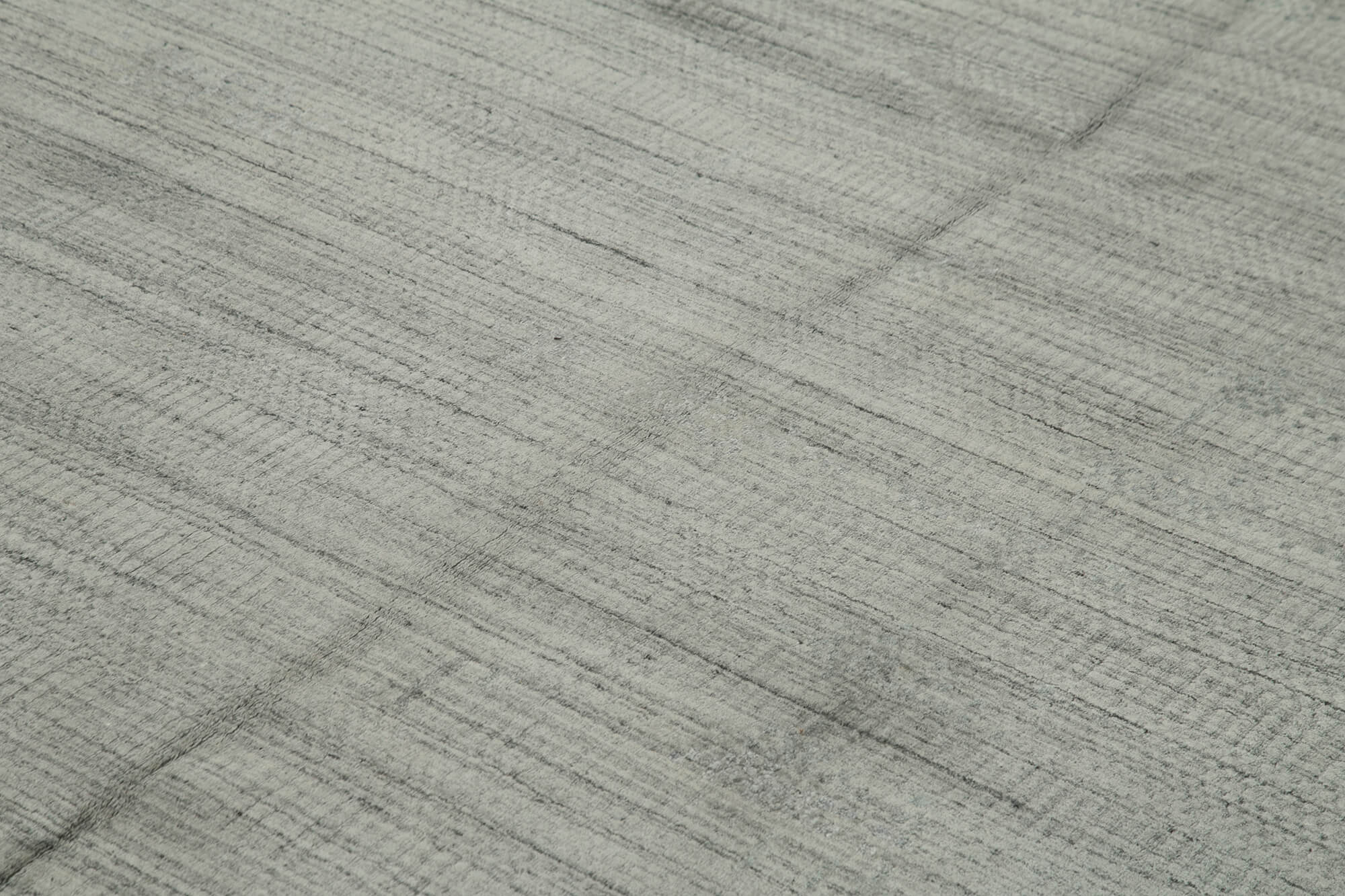 Handmade Wool Cotton Rug | Turkish Hand Knotted Grey Geometric Carpet - Durable Cotton Blend