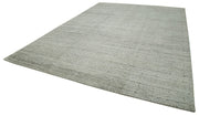 Handmade Wool Cotton Rug - Grey Geometric Area Rug 9'10''x13'10'' by Agacan