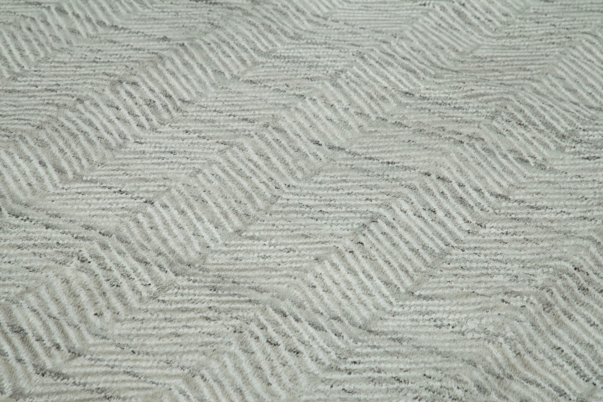 Handmade Wool Cotton Rug - Grey Geometric Area Rug 9'10''x13'10'' by Agacan