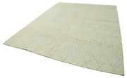 Handmade Wool Cotton Rug – Beige Geometric Pattern, Durable Living Room Area Rug 8'9'' x 11'3''