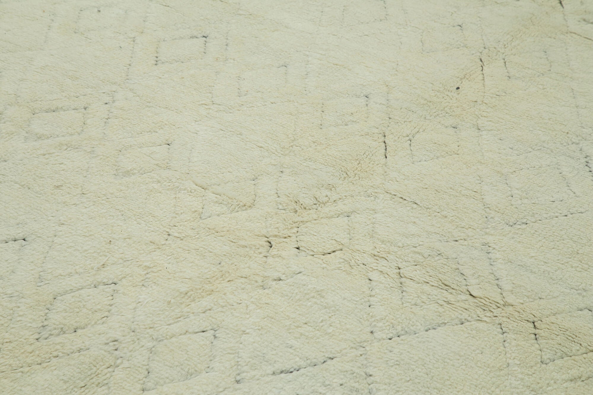 Handmade Wool Cotton Rug – Beige Geometric Pattern, Durable Living Room Area Rug 8'9'' x 11'3''