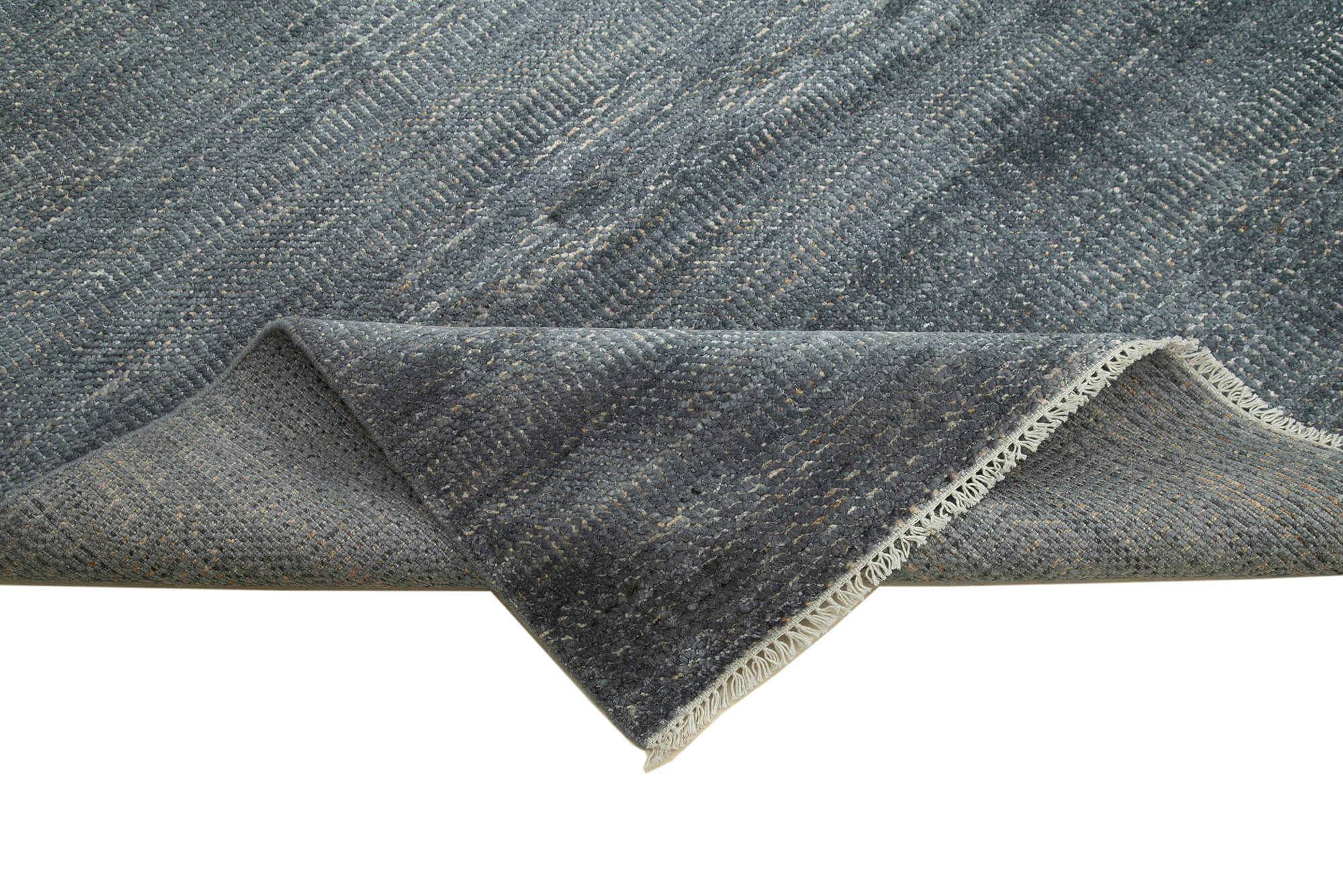 Handmade Wool Cotton Rug – Blue Geometric Pattern Carpet | Large Living Room Rug by Agacan