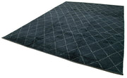 Handmade Wool Cotton Rug - Blue Geometric Pattern | Large Living Room Durable Floor Covering