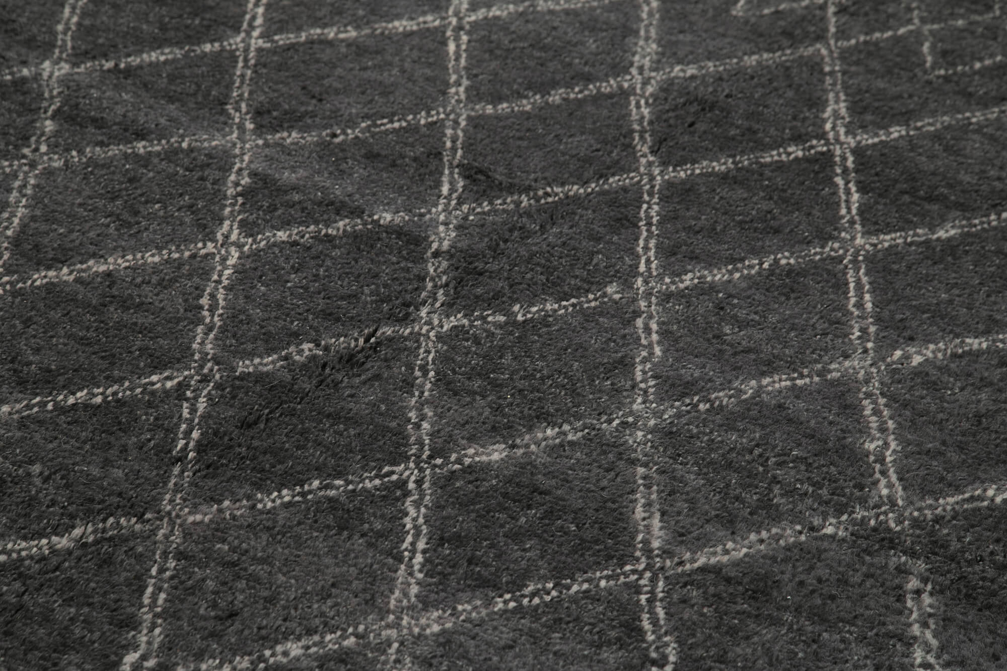 Handmade Wool Cotton Rug – Black Geometric Area Rug | Vintage Turkish Carpet