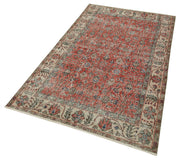 Overdyed Vintage Area Rug – Handmade Wool Rug with Durable Cotton Weave 3'10''x6'5''