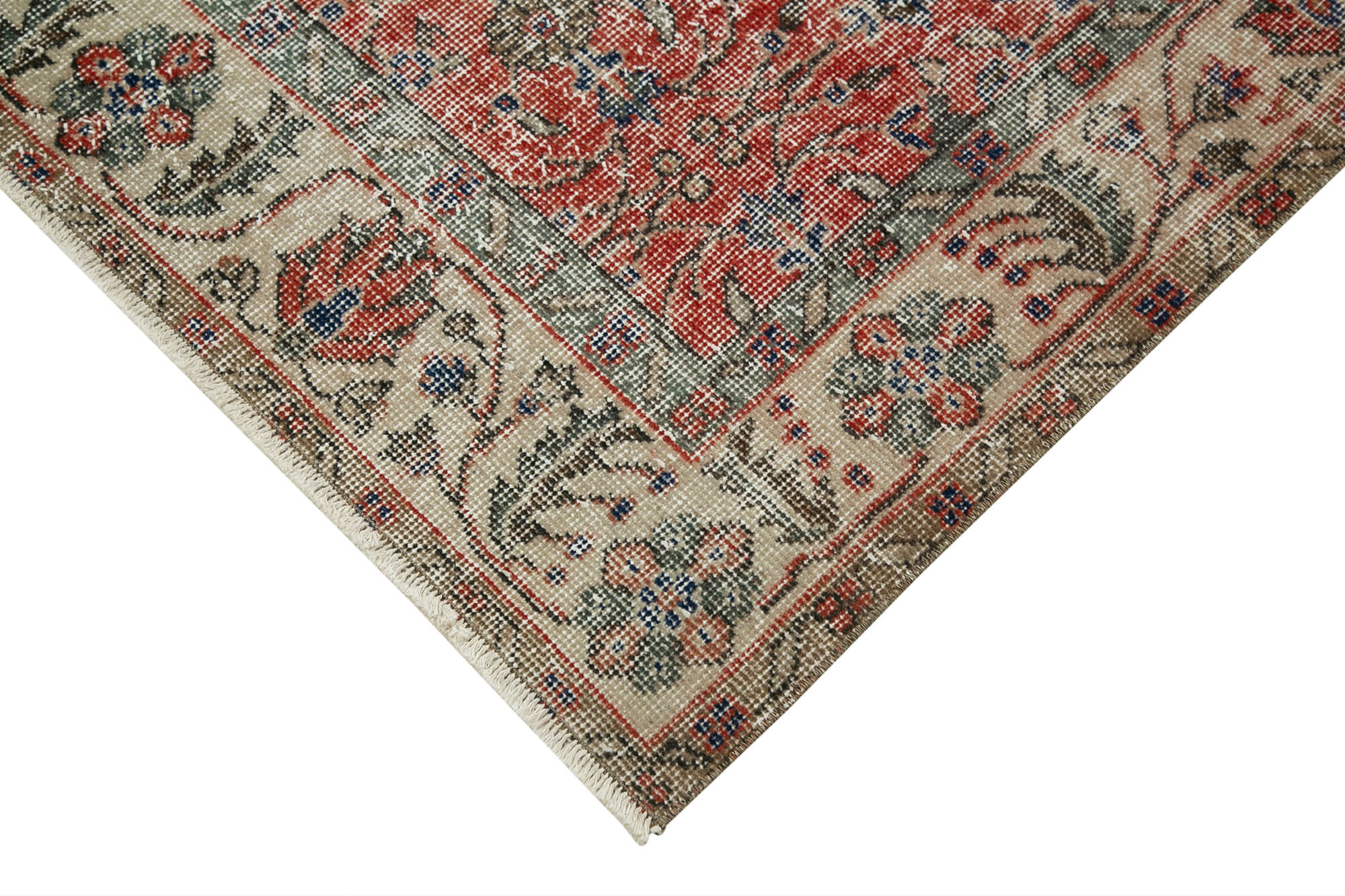 Overdyed Vintage Area Rug – Handmade Wool Rug with Durable Cotton Weave 3'10''x6'5''