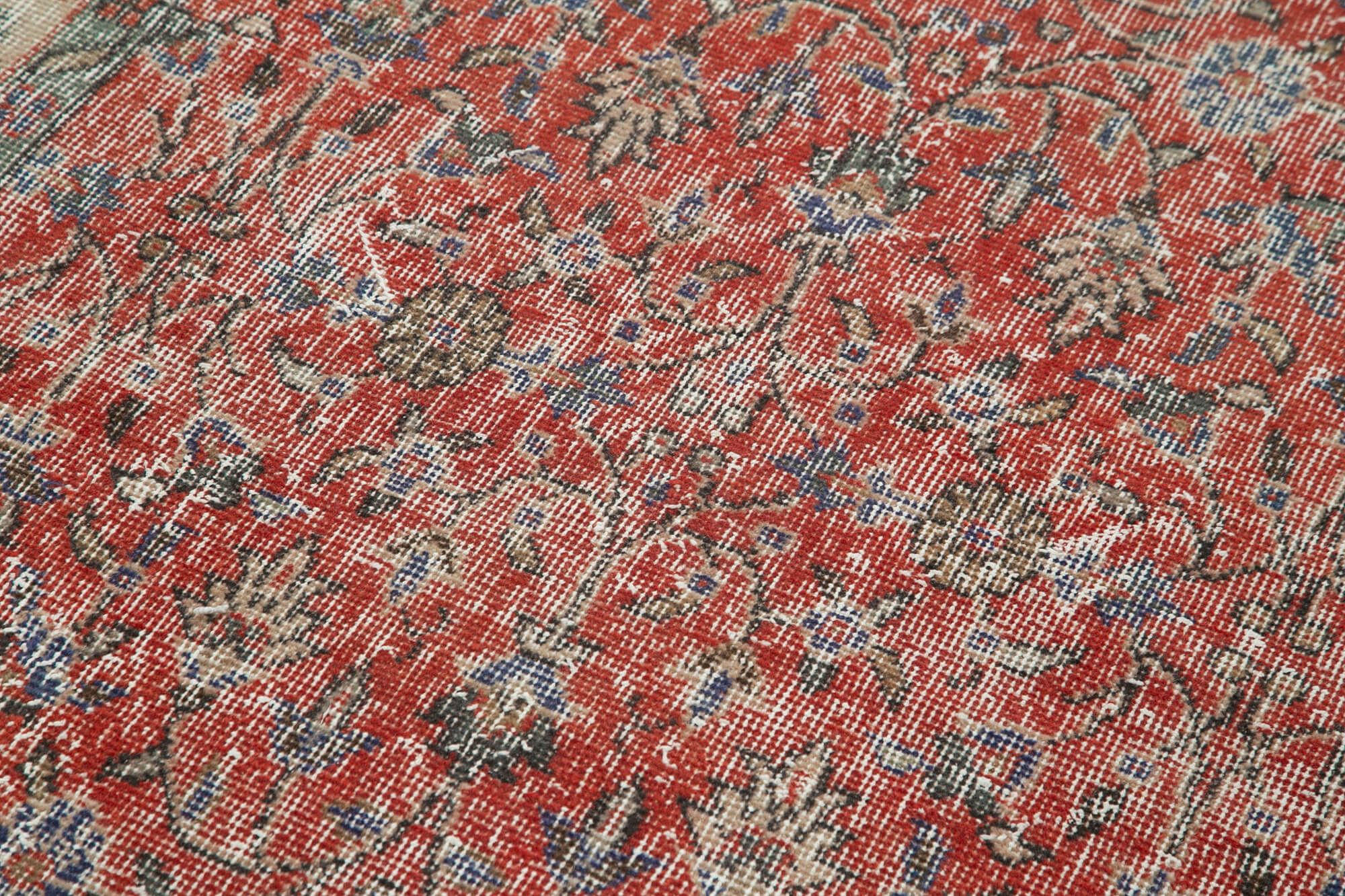 Overdyed Vintage Area Rug – Handmade Wool Rug with Durable Cotton Weave 3'10''x6'5''