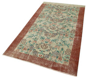 Handmade Vintage Area Rug – Overdyed Wool Rug | Soft Cotton Wool Carpet 3'10''x8'3''