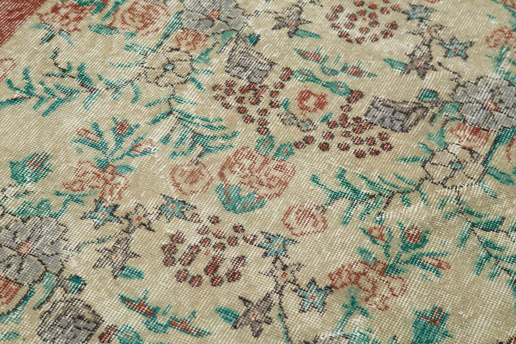 Handmade Vintage Area Rug – Overdyed Wool Rug | Soft Cotton Wool Carpet 3'10''x8'3''