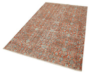 Handmade Area Rug | Overdyed Wool Carpet - Vintage Cotton Rug 4'7"x7'9" Red