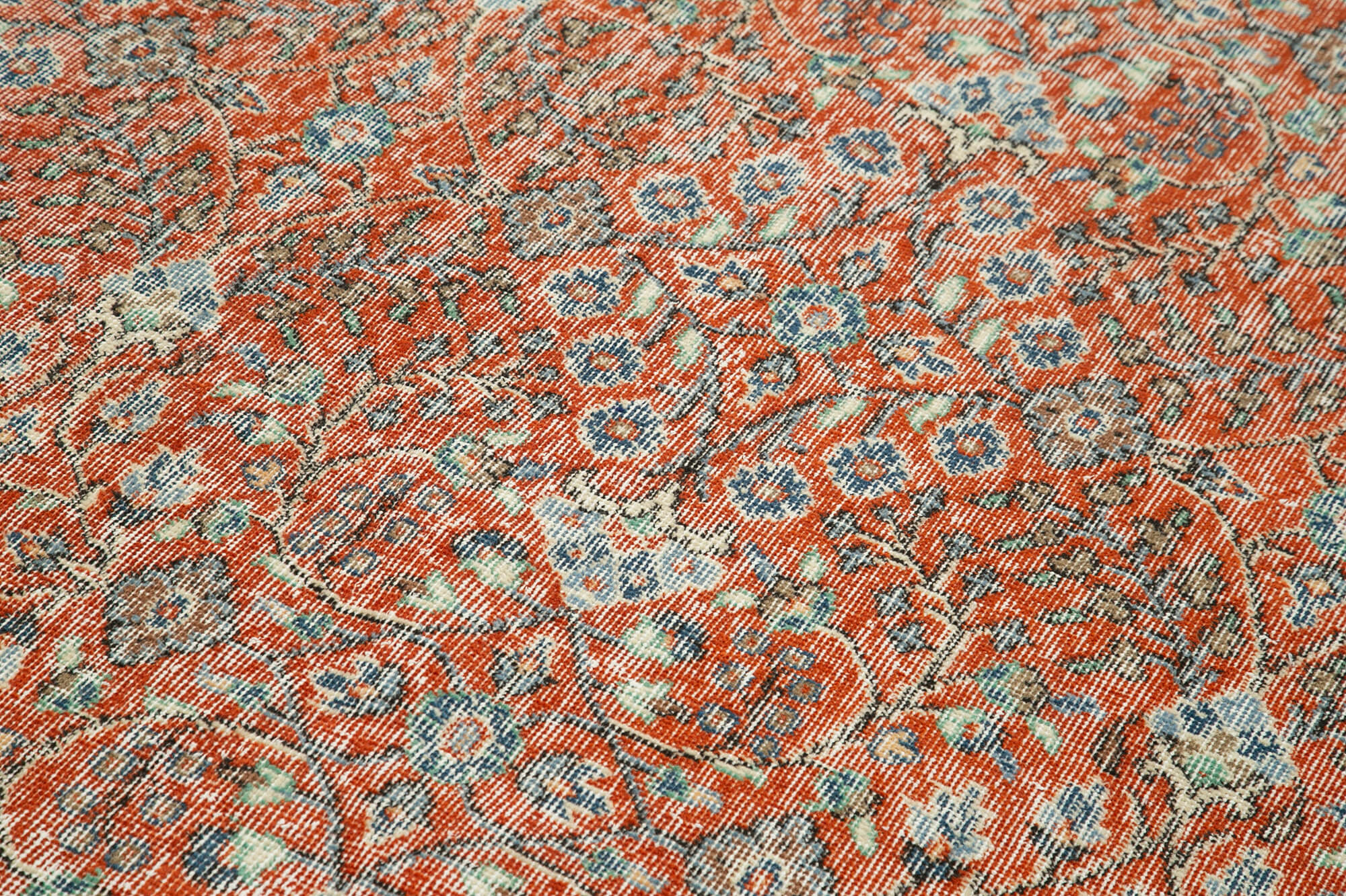 Handmade Area Rug | Overdyed Wool Carpet - Vintage Cotton Rug 4'7"x7'9" Red