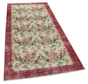 Handmade Area Rug – Overdyed Beige Turkish Vintage Wool Carpet 3'3''x6'7''