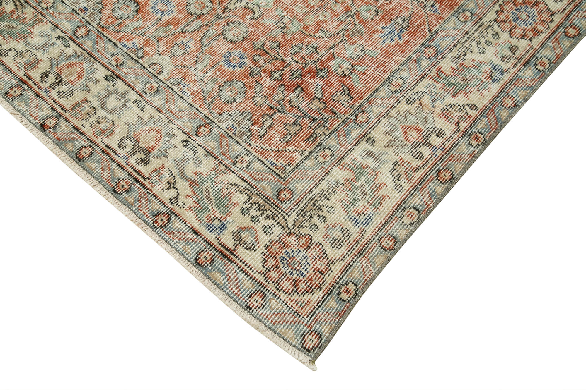 Handmade Vintage Area Rug - Overdyed Wool Rug, Turkish Hand Knotted, 3'6'' x 6'7''