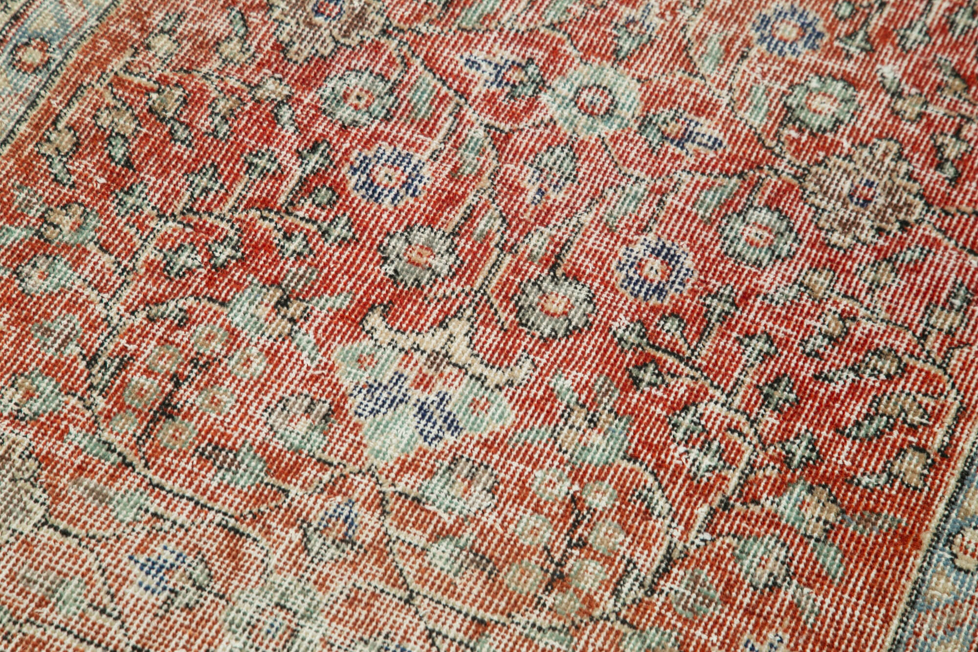 Handmade Vintage Area Rug - Overdyed Wool Rug, Turkish Hand Knotted, 3'6'' x 6'7''