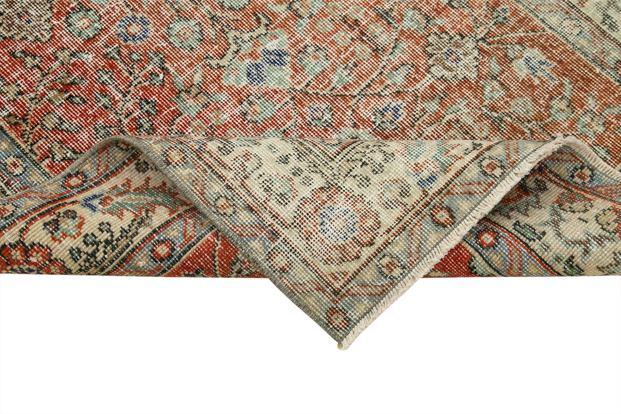 Handmade Vintage Area Rug - Overdyed Wool Rug, Turkish Hand Knotted, 3'6'' x 6'7''