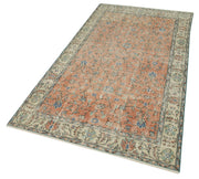 Vintage Wool Area Rug - Handmade Cotton Rug Overdyed Red Carpet 3'10''x7'0''
