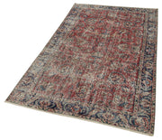Handmade Vintage Area Rug – Overdyed Wool Rug | Red 3'10''x6'6'' Turkish Hand Knotted