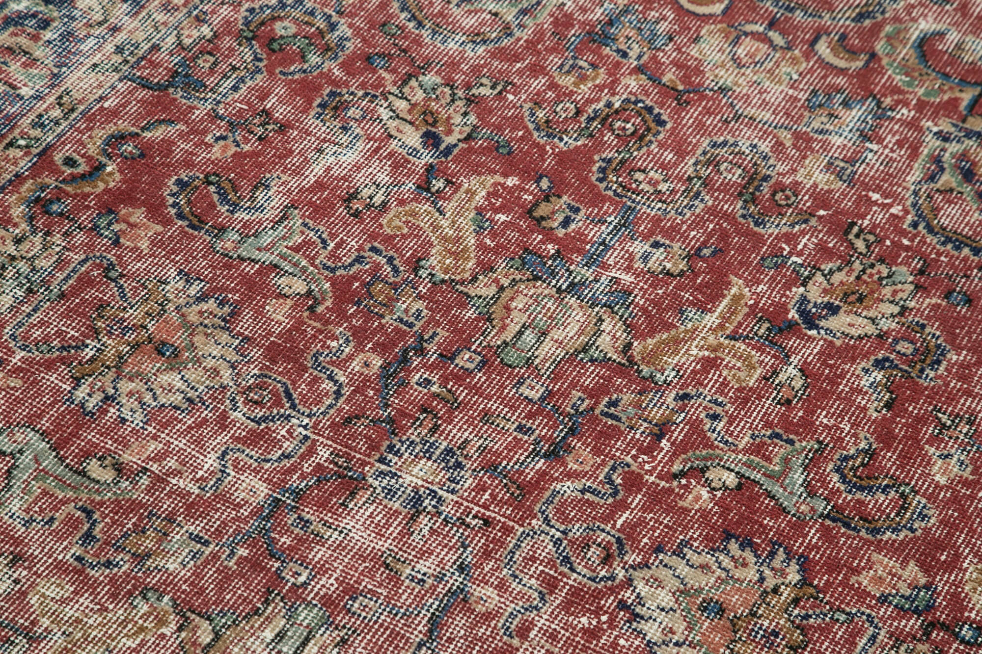 Handmade Vintage Area Rug – Overdyed Wool Rug | Red 3'10''x6'6'' Turkish Hand Knotted
