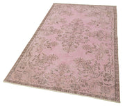 Handmade Vintage Area Rug | Durable Cotton Carpet - Vintage Pink Carpet 3'11''x6'11''