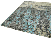 Handmade Wool Cotton Rug – Grey Geometric Area Rug | Vintage Turkish Carpet