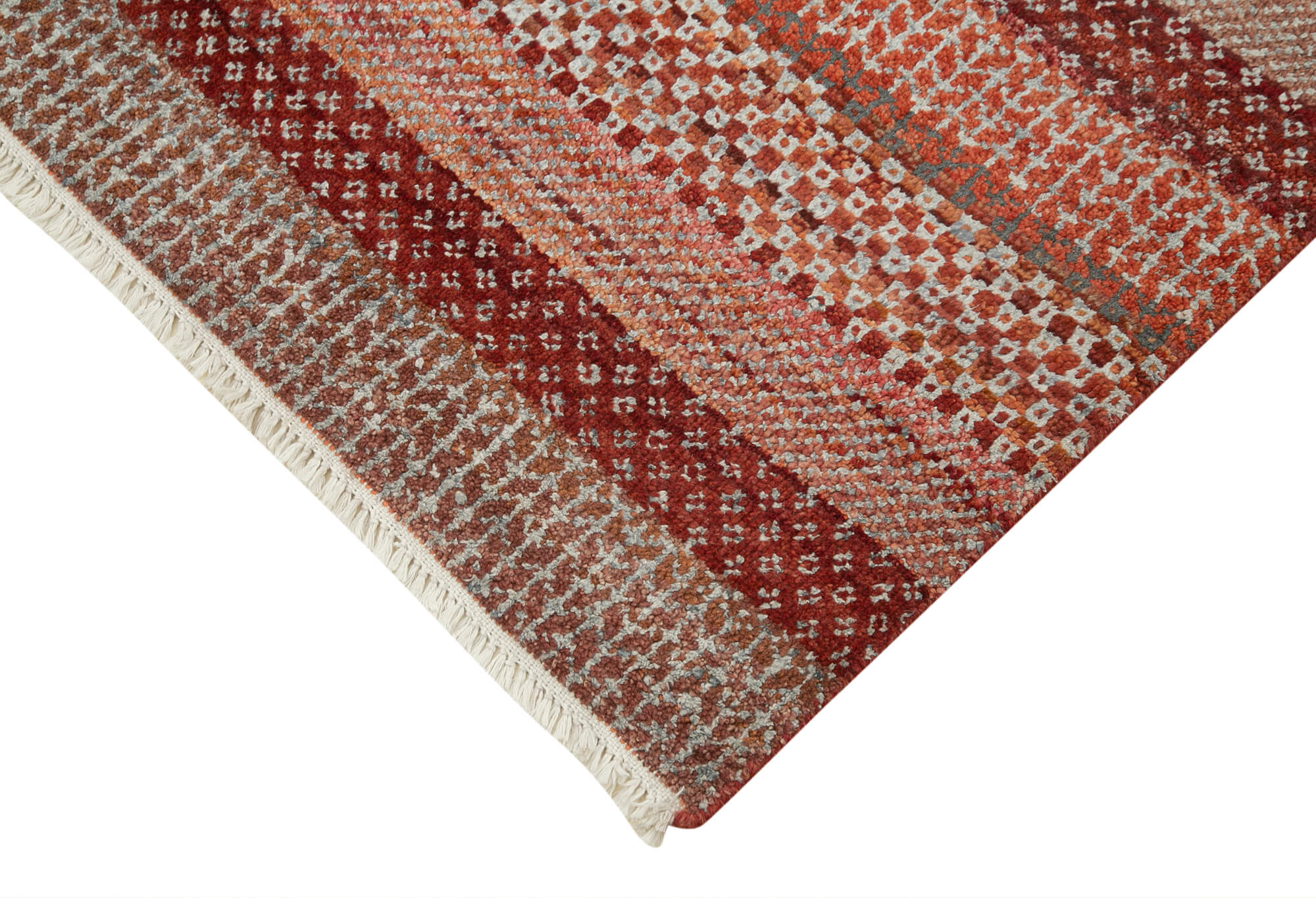Handmade Wool Cotton Rug – Brown Geometric Area Rug | Vintage Turkish Carpet 6'x9'